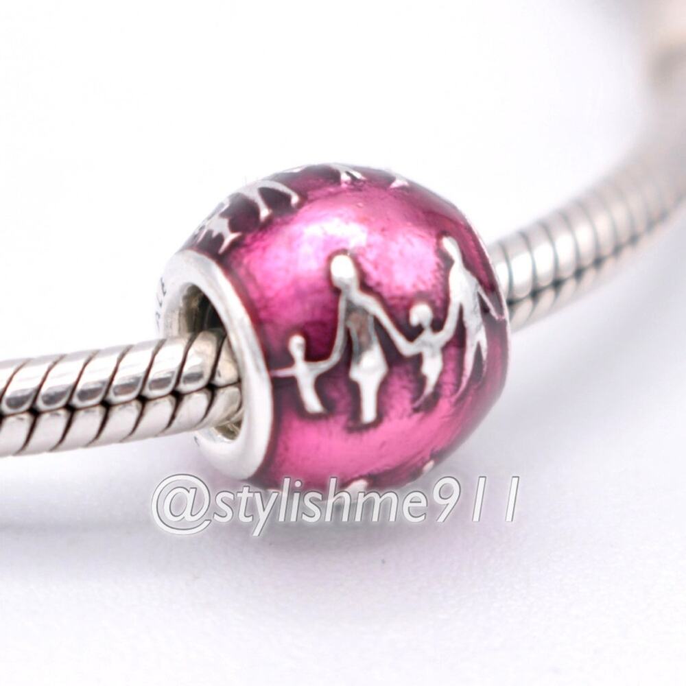 Authentic PANDORA Family Silhouettes Charm with Violet Enamel - 791399EN62